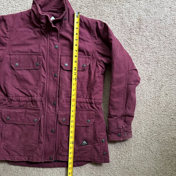 Ridgecut Jacket Womens Small Insulated Maroon Red Full Zip Mock Neck Field Coat - Picture 10 of 12